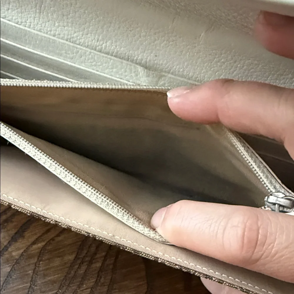 Dior Tan and Cream Monogram Wallet